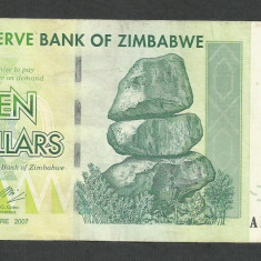 ZIMBABWE 10 DOLARI DOLLARS 2007 [3] P-67 , XF