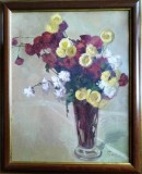 Cumpara ieftin Anemone - pictură veche semnată indescifrabil