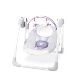 Balansoar electric pentru bebelusi, cu muzica si sunete naturale, 0-12 luni, pana la 9 kg, gri