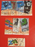ISRAEL, ALFABETUL EBRAIC - 8 VALORI ȘTAMPILATE