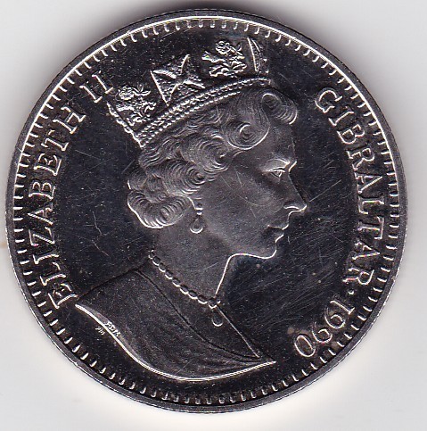 Gibraltar 1 Crown 1990 Elizabeth II Comemorativa