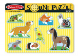 Puzzle de lemn cu sunete Animale de companie, Melissa &amp; Doug