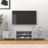 Comodă TV, gri beton, 180x31,5x40 cm, lemn prelucrat, vidaXL