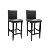Scaune de bar 2 buc, piele artificială, negru, vidaXL