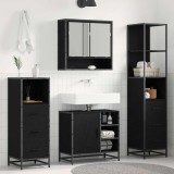 Cumpara ieftin Set de mobilier pentru baie 4 buc. Stejar Negru 65 x 33 x 60 cm