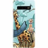 Husa silicon pentru Samsung Galaxy S10, Children Drawings Elephants Giraffes Lions