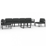 Set mobilier de gradina cu perne, 7 piese, antracit, aluminiu