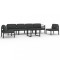 Set mobilier de gradina cu perne, 7 piese, antracit, aluminiu