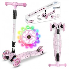 Trotineta copii pliabila, reglabila, roti luminoase, Vento Panda, 3+ ani, pana la 50 kg, Kidwell