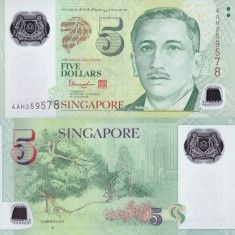 SINGAPORE 5 dollar ND 2014 (1 TRIUNGHI) polymer UNC!!!