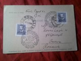 Carte Postala Ungaria 1939 circulata la Orsova cu 2 stampile speciale de Expozitie