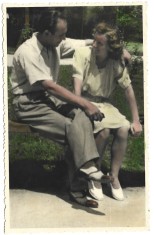 P1883N Fotografie colorizată din perioada regalității, studio Bilinski, București