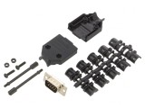 D-Sub 9-Pin Mufă Tată Lipire Neagră Kit Complet