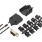 D-Sub 9-Pin Mufă Tată Lipire Neagră Kit Complet