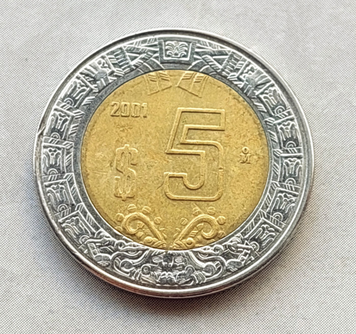 Moneda 5 peso 2001 Mexic