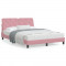 vidaXL Cadru de pat cu tăblie, roz, 140x190 cm, catifea
