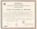 NI549 Diplomă de specializare &icirc;n Balneologie, 1937, Facultatea de Medicină, Universitatea Regele Ferdinand I din Cluj