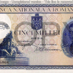 REPRODUCERE bancnota 5000 lei 1940