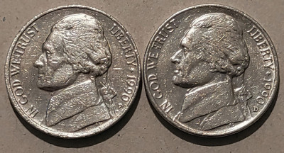 5 centi SUA - 1990 D+P foto