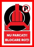 Placuta nu parcati blocare roti