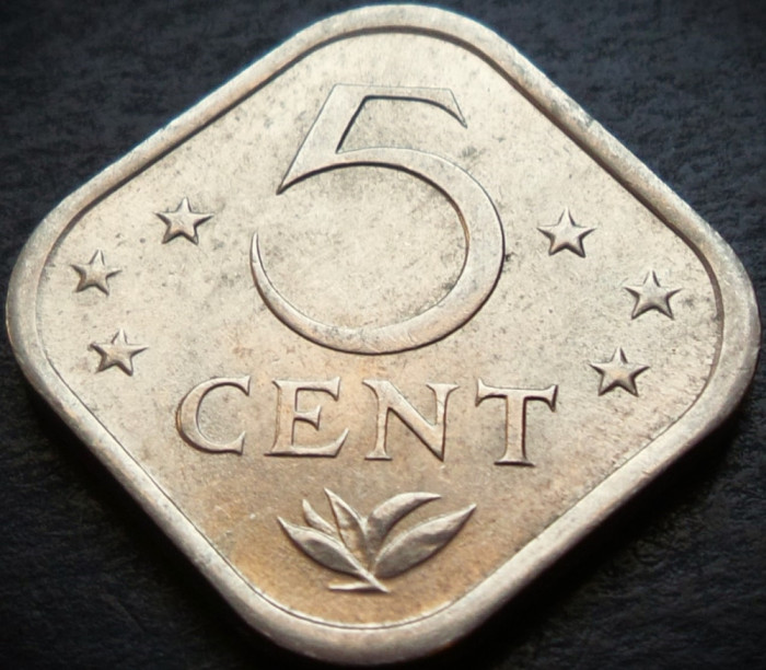Moneda exotica 5 CENTI - ANTILELE OLANDEZE (Caraibe), anul 1975 * cod 2830