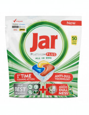 Detergent tablete vase Jar Platinum Plus Lemon, 50 bucati foto