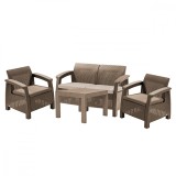 Cumpara ieftin Set de mobilier de grădină Corfu Light cu masă Chicago cappuccino