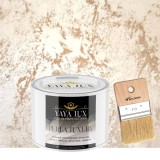 Vopsea Decorativă Perla Luxury Cafea cu Lapte 0,5L cu fulgi perlați&ndash;Pensulă inclusă-Toro Decor