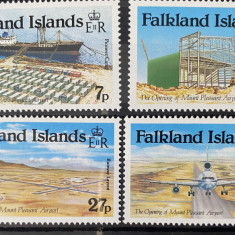 PC376 - FALKLAND ISLANDS 1985 Dezvoltare Aeroport, serie MNH, 4v