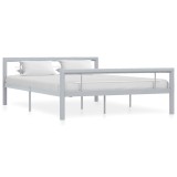 Cumpara ieftin Cadru de pat, gri si alb, 160 x 200 cm, metal