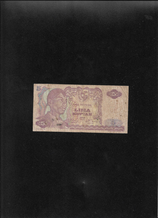 Rar! Indonezia 5 rupii rupiah 1968 seria026790