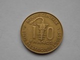 10 FRANCS 1989 STATELE AFRICANE DE VEST, Africa