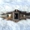 BROSA argint cu ONIX model VICTORIAN ornata SPLENDID cu marcasite OPULENTA rara