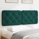 VidaXL Pernă tăblie de pat, verde, 140 cm, catifea