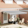 VidaXL Copertină retractabilă antracit/alb, 4x3 m, textil/aluminiu