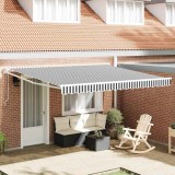 VidaXL Copertină retractabilă antracit/alb, 4x3 m, textil/aluminiu