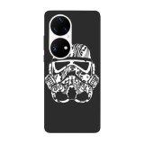 Husa compatibila cu Huawei Nova Y70 model Stormtrooper face tattoo, Silicon, TPU, Viceversa, Transparent, Carcasa