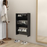 Pantofar de perete, negru extralucios, 60x18x90 cm, PAL