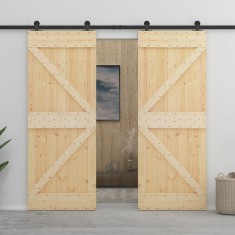vidaXL Ușă glisantă cu set feronerie, 80 x 210 cm, lemn masiv de pin 3057585