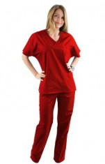 Costum medical rosu &amp;amp;#8211; unisex foto