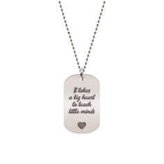 Graduatio - Colier personalizat dog tag profesor invatator din argint 925