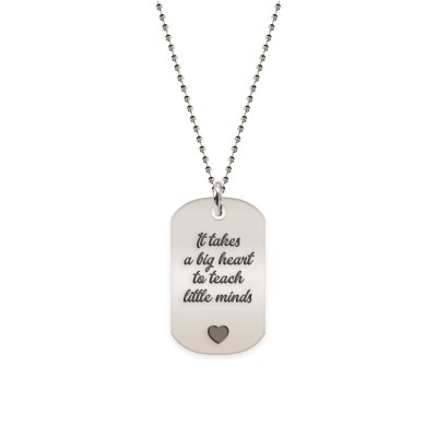 Graduatio - Colier personalizat dog tag profesor invatator din argint 925 foto