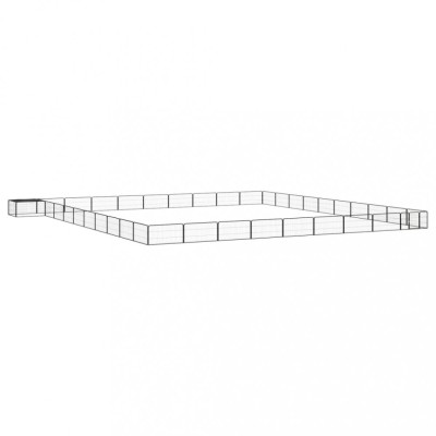 vidaXL Țarc c&amp;acirc;ini 40 panouri negru 100x50 cm oțel vopsit electrostatic foto