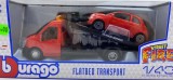 Flatbed Tow Truck platforma auto cu masinuta Fiat 500 1:43