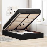 VidaXL Cadru pat otoman cu saltea, catifea neagră 120x200 cm 3311179