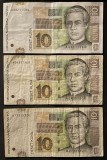 CROATIA - 3 X 10 KUNA - 2001 2012 2001
