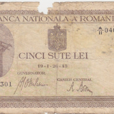 ROMANIA 500 LEI 1943 UZATA