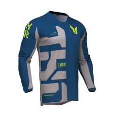 Tricou (bluza) cross-enduro Thor model Launchmode Forge culoare: albastru/gri/galben fluor