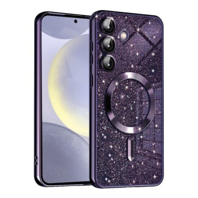 Husa pentru Samsung Galaxy S24 - Techsuit Luxury Glitter MagSafe - Deep Purple foto