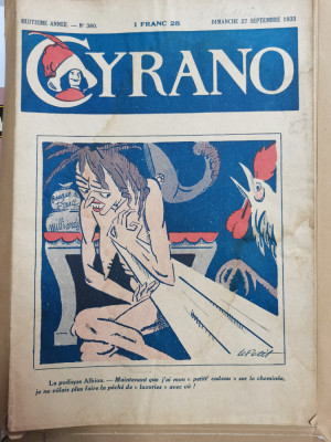 1931 No 380 revista satiric Cyrano anti-nazi caricatura Anglia/Albion revue foto